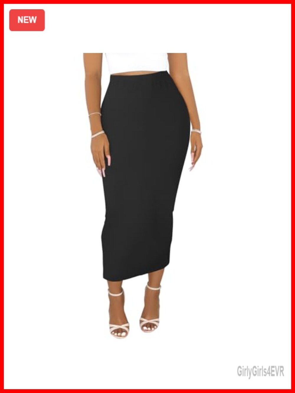 Women's Stretch Thicken High Waist Floral Print Maxi Pencil Skirt with Back